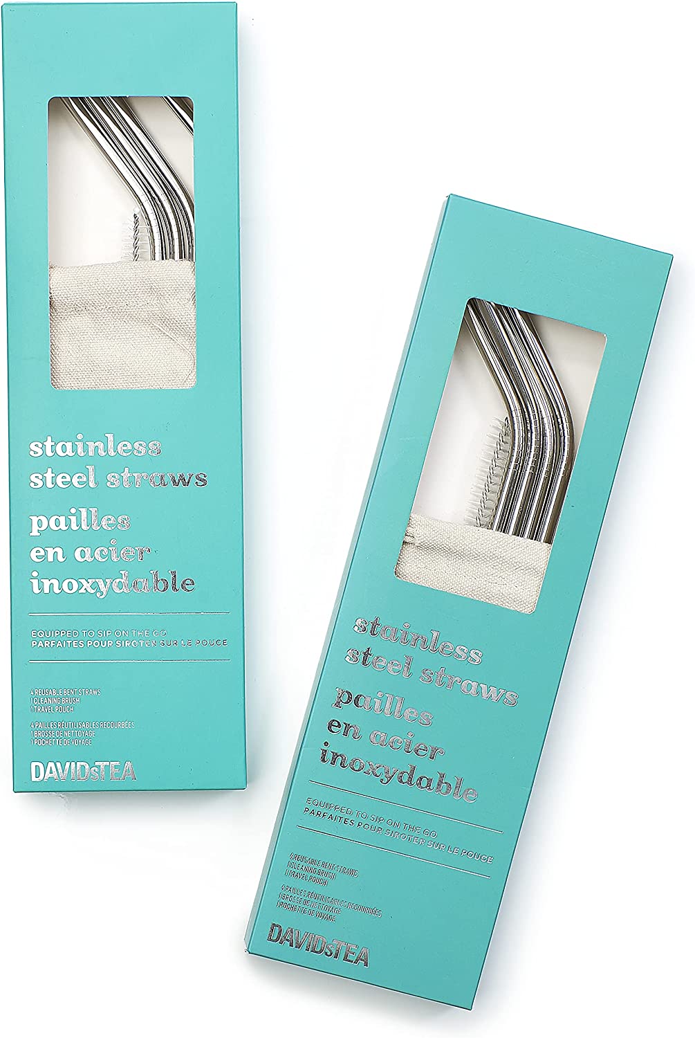 8pk 3/16" Reusable Stainless Steel Metal Drinking Straws w/ 2 Cleaning Brushes