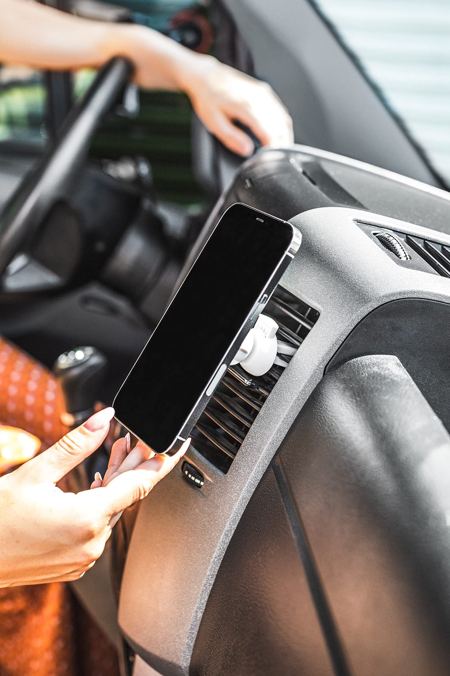 Road Trip Magnetic Wireless Charger for iPhone 12/13 Pro, Max, Mini: Vent Install, Monochromatic Design, Strong Magnet for Secure Travel