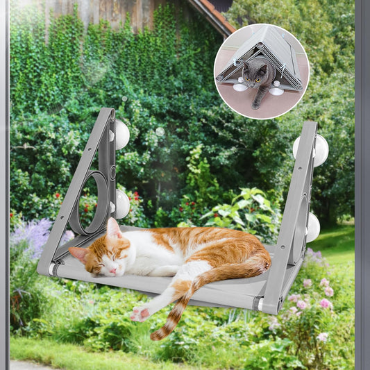 2-in-1 Cat Window Perch & Tunnel: Medium Hammock for Cats up to 40lbs