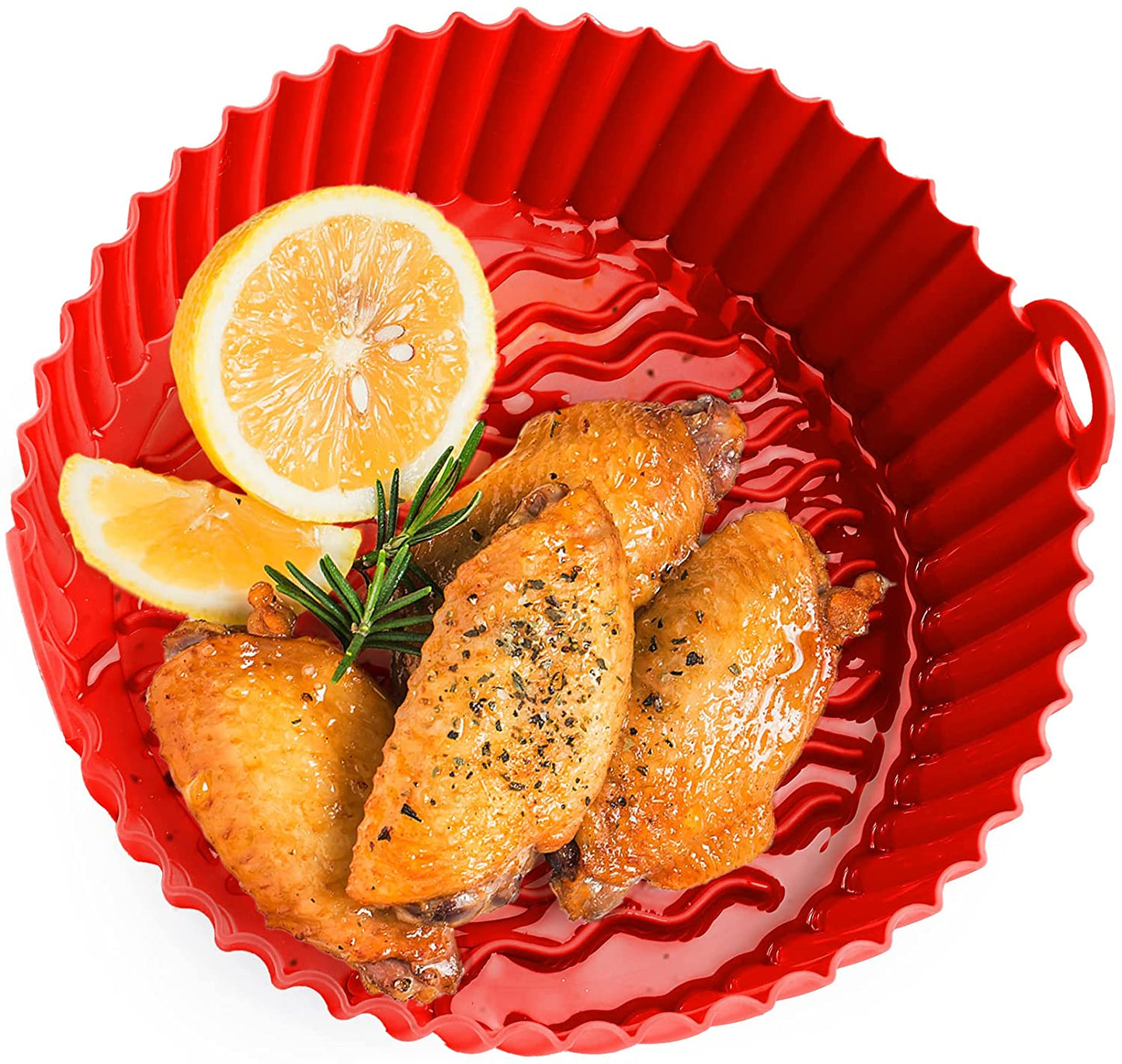 1pk 8.5" Red Reusable Silicone Air Fryer Liner Basket for 3 - 5 Qt Air Fryer