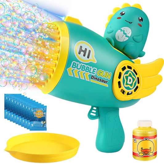 Green Bubble Machine Gun/Maker w/ 69 Holes/10000+ Bubbles Per Minute/LED Lights