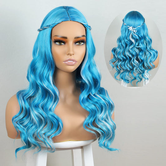 22" Blue/White Braids Alien Wig for Kids Halloween Costume/Cosplay