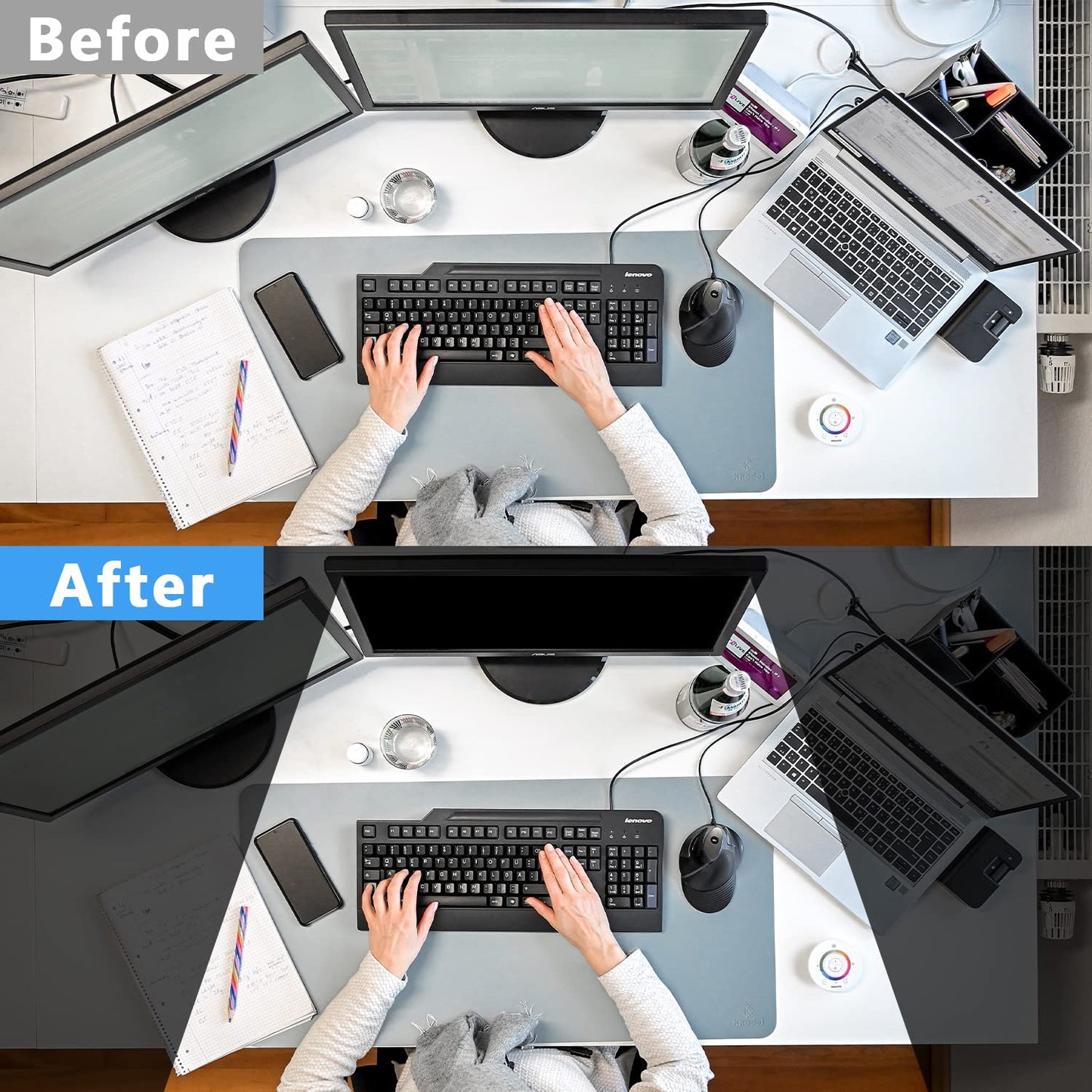27" Removable 16:9 Anti-Glare Blue Light Block Computer Privacy Screen Filter