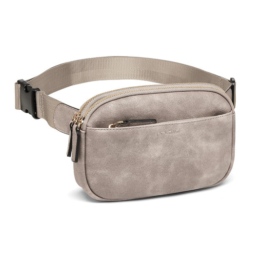 Fanny Packs for Women, Vegan Leather, Waterproof Chest Bag for Men, Fashion Waist Packs for Running, Crossbody Bags, Adjustable Belt Bag, Multi-Pocket Structure, Durable Material - Gray