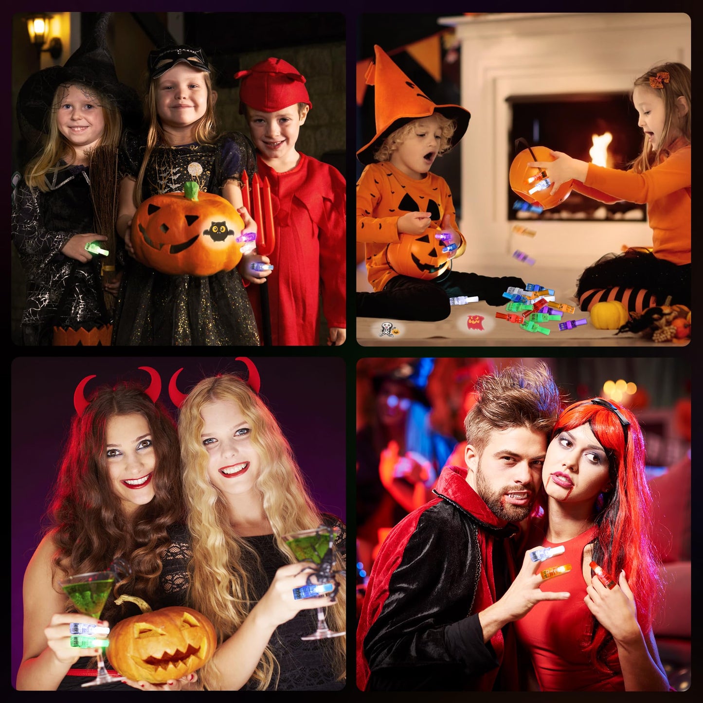 Halloween Party Favors for Kids - 36PCS LED Finger Lights, Glow in the Dark Toys, Halloween Themed Projection, Safe Materials, Ideal for Classroom Prizes, Trick or Treats, Goodie Bag Fillers & Party Gifts