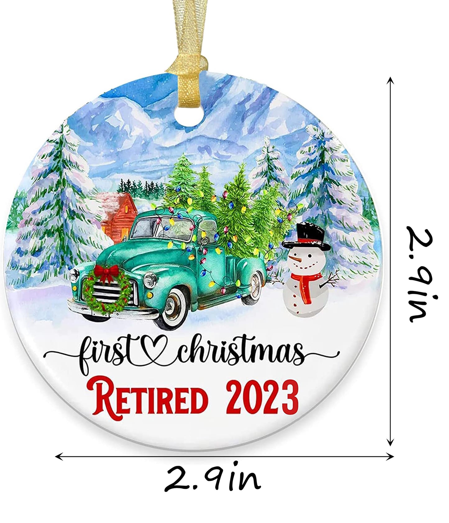 Celebrate 2023 Retirement with Unique Two-Side Printed Christmas Ornaments – Perfect Gift for Retirees