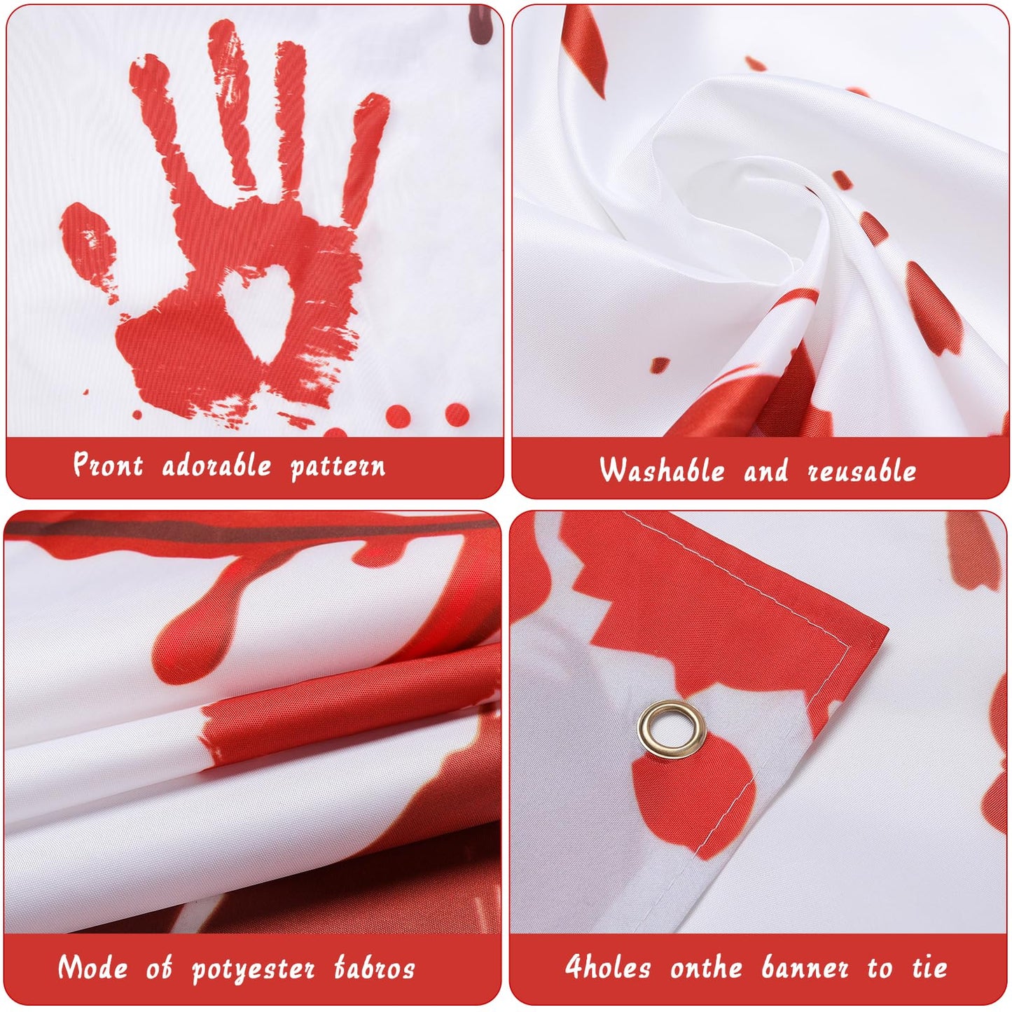 13x6 ft Bloody Handprint "YOU ARE NEXT" Halloween Banner for Garage Door/Wall