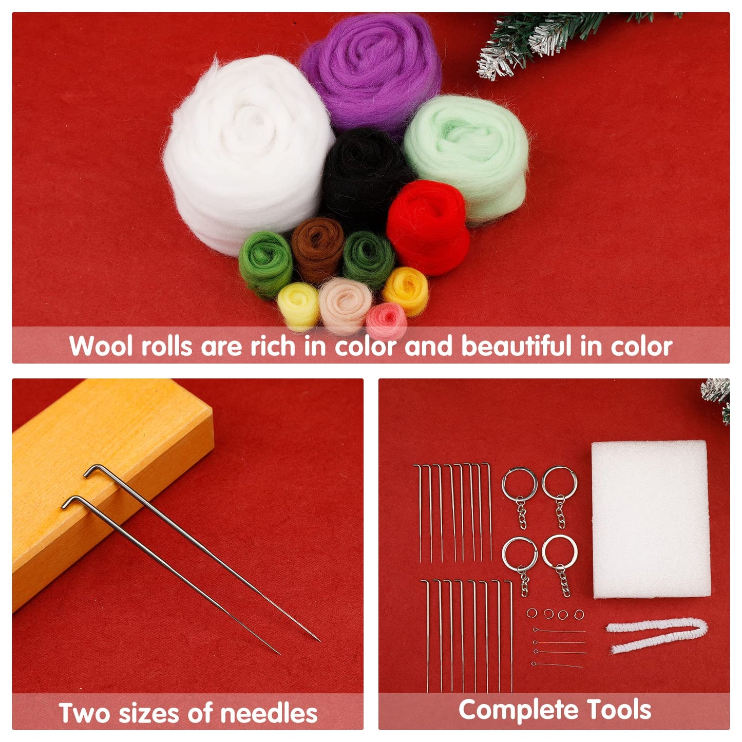 Needle Felting Kit Makes 4 Dolls w/ Basic Felt Tools & Beginners Instructions