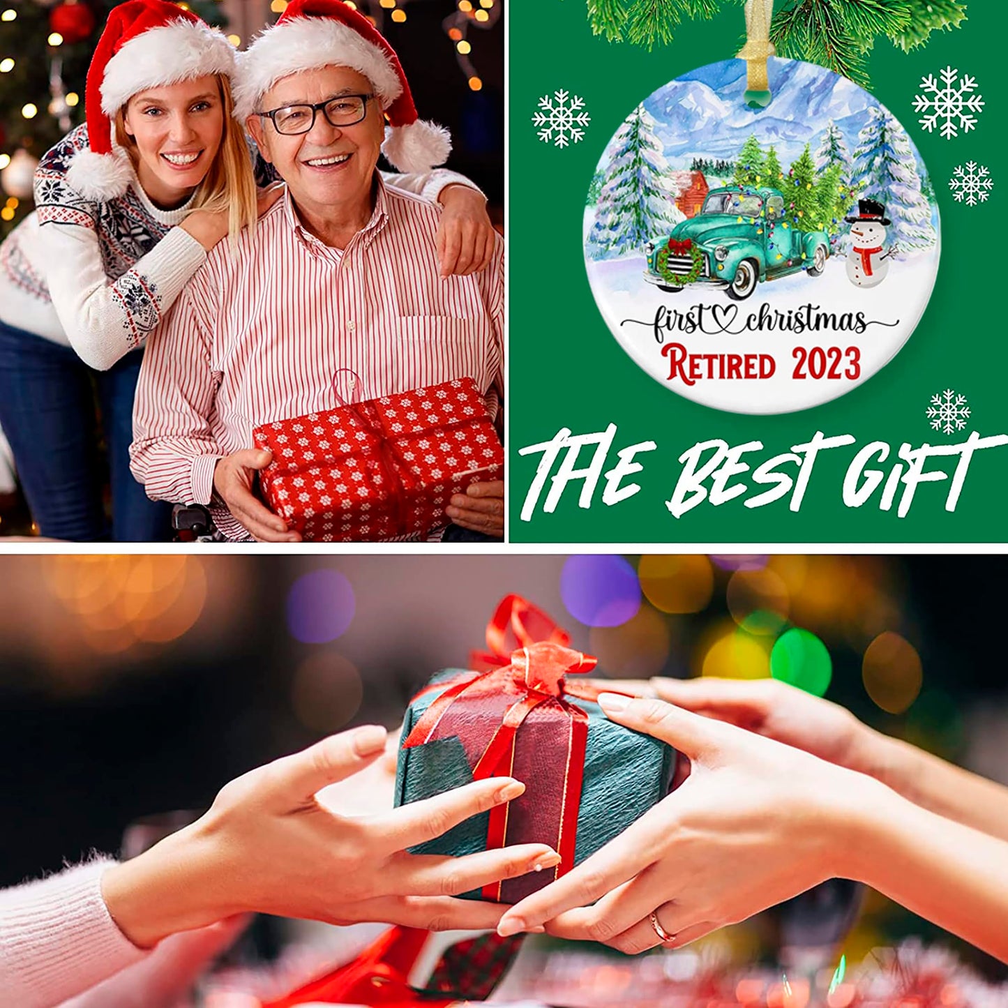 Celebrate 2023 Retirement with Unique Two-Side Printed Christmas Ornaments – Perfect Gift for Retirees