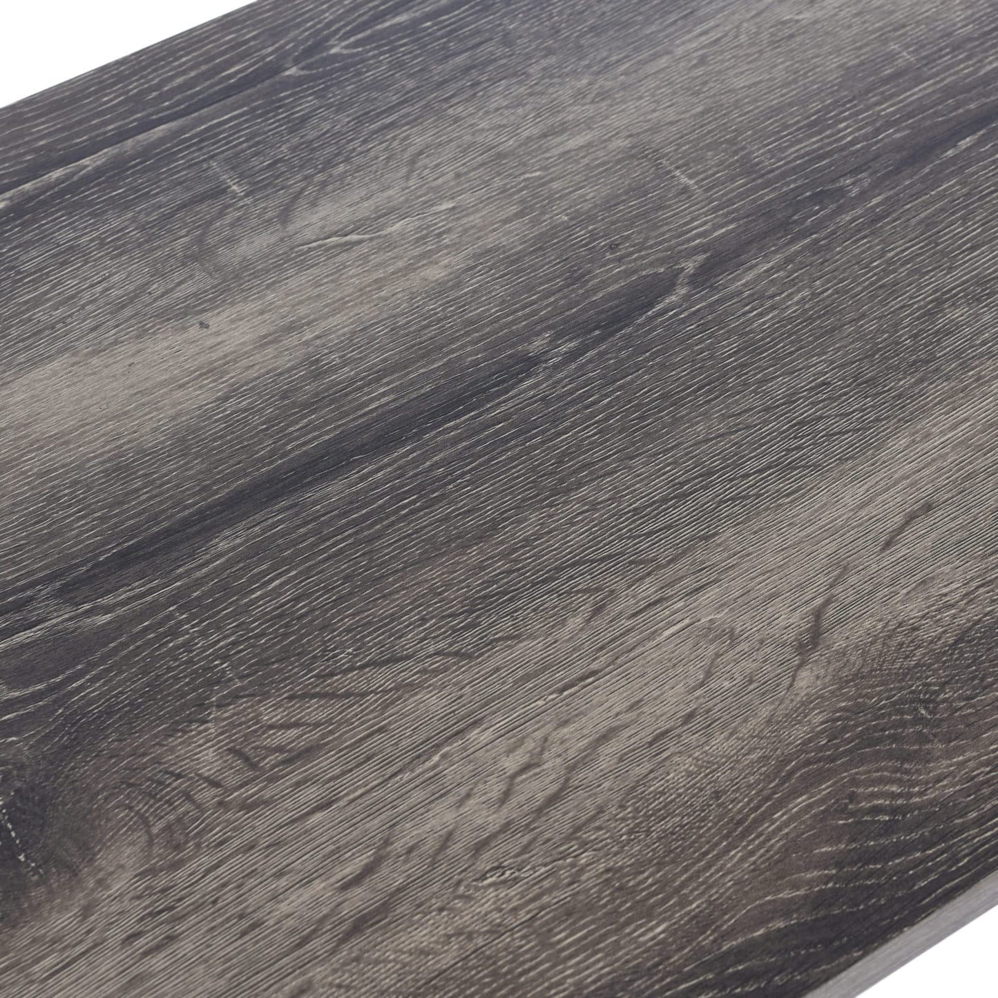 Household Essentials Wrap Rectangular Coffee Table Ashwood Rustic Wood Grain and Black Metal