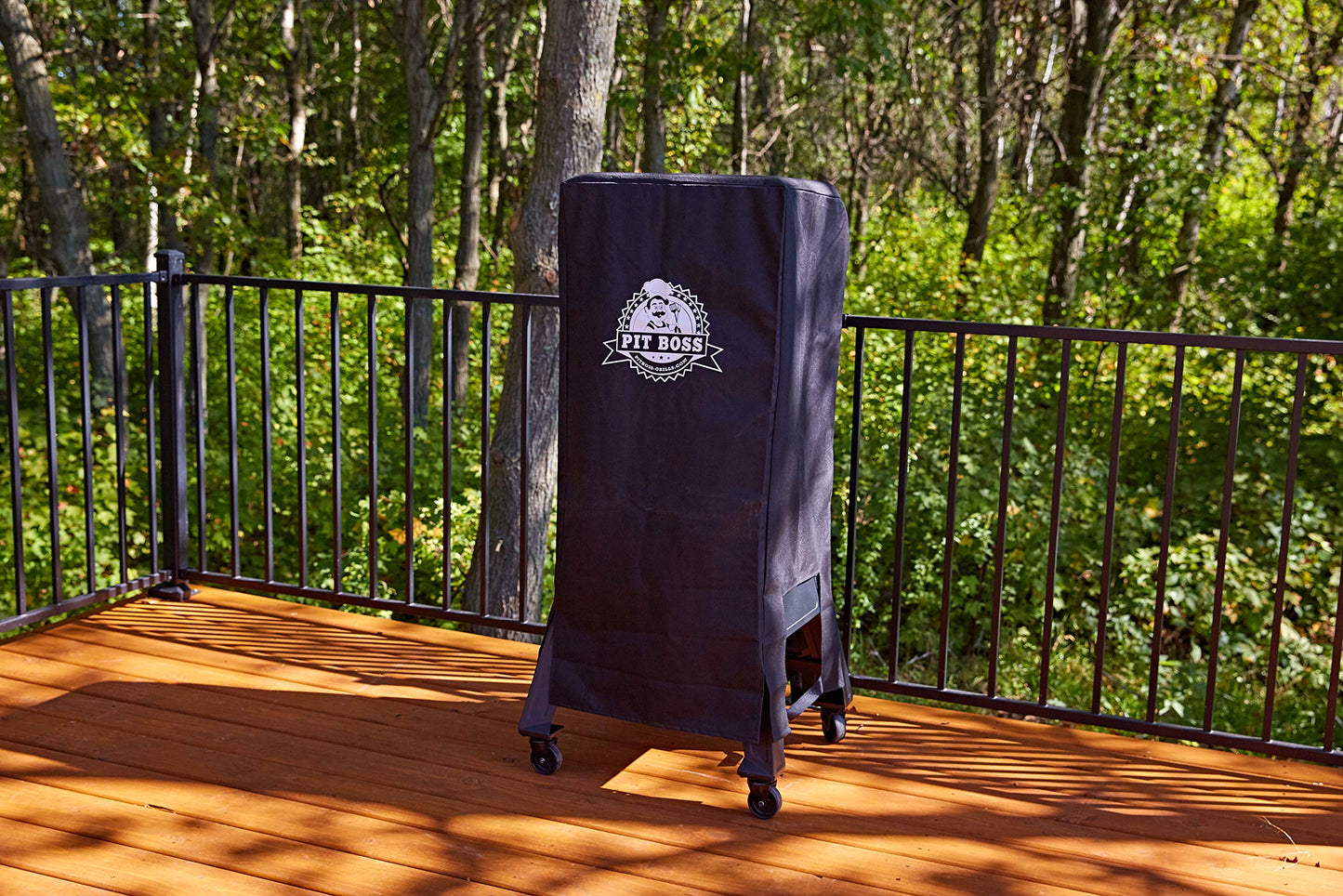 Pit Boss 73350 Vertical Electric Smoker Cover, 3 Series - Black, Heavy-Duty Polyester & PVC, Weather-Resistant, Custom Fit for Models 77320, 77232, 10947, 10772